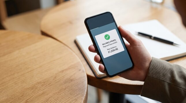 Instant payment nfc smartphone concept. Smartphone displaying digital vaccination certificate with green checkmark