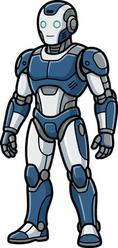 Futuristic Humanoid Robot Character Illustration