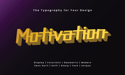 Fototapeta premium Motivation Futuristic Yellow Typography with Modern Unique Font Style on Purple Black Gradient Background
