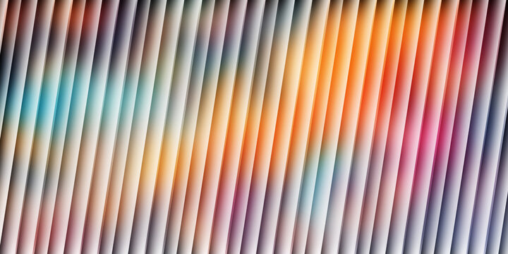 Abstract background with diagonal parallel stripes creating metallic texture and rainbow gradients in modern architectural style.