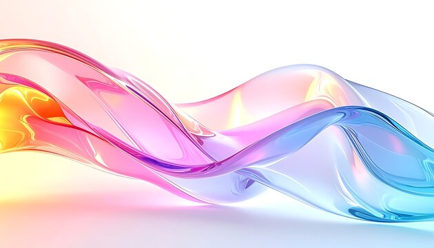 Vibrant colorful wavy glass texture background.