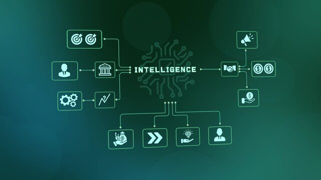 Artificial Intelligence Platform for Smart Decision Support Data Analysis and Connected Enterprise Technology Animation.