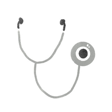 スタンプ風の聴診器のイラスト