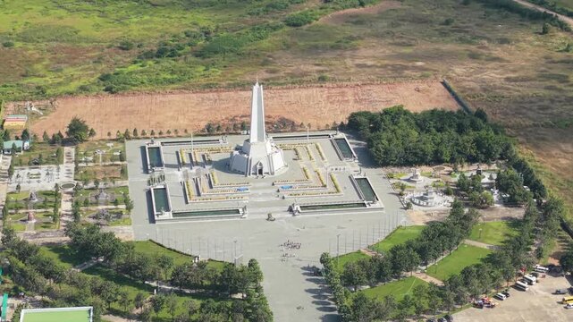 Win-Win Memorial Park Drone Shot Close Up  Phnom Penh City Cambodia