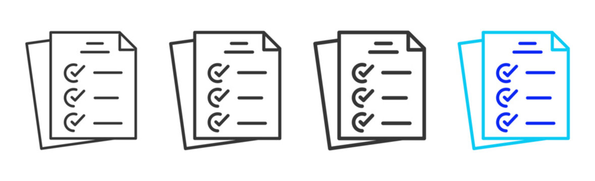 Double Verify Icon Collection Creative Outline Style for Documents Business Management Documentation Workflow Reporting Compliance Audit Office File System Vector Set
