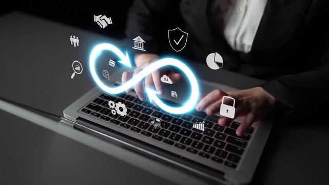 Infinity concept, limitless business potential, innovation opportunities, forward-thinking strategy, and embracing endless possibilities for creative growth and future development. Muxer