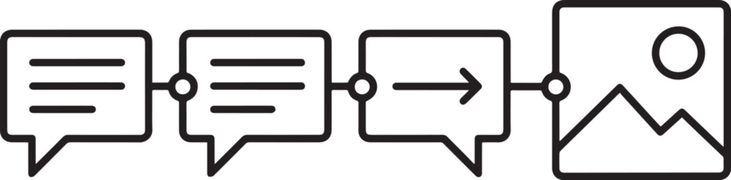 infographic template with speech bubbles and image icon for presentation  workflow diagram