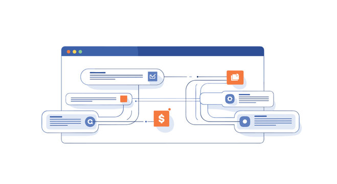 Digital flowchart and information architecture map displayed on a web browser screen for project management and site planning.