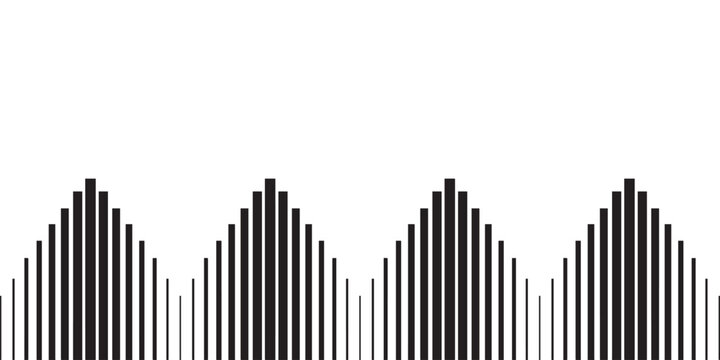 Abstract geometric pattern with repeating black lines on a white background.