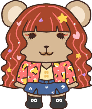 little girl teddy bear with makeup