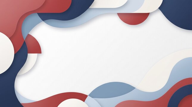 Modern Abstract Red Blue White Curved Shapes Background Design