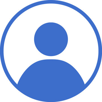 blue button with a person