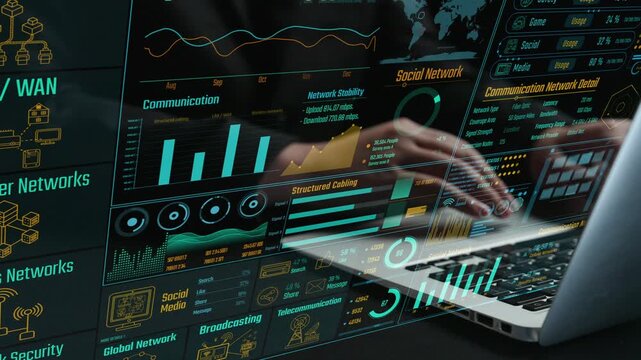 Explore a comprehensive view of communication network metrics showcasing structured cabling data, signal stability insights, and analytics for effective management and connectivity. Cipher
