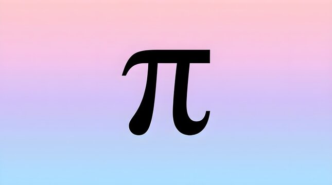 Minimalist Pi Symbol Silhouette on Pastel Gradient Background