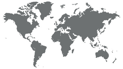 Fototapeta premium World Map Silhouette Vector with Country Borders Global Geography Template