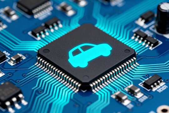 Autonomous Vehicle Chip on Circuit Board