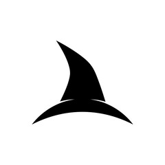 Fototapeta premium Shark fin, black silhouette, ocean predator, marine icon isolated on White Background silhouette
