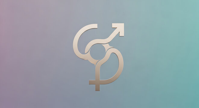 LGBTQ+ symbol on gradient background.