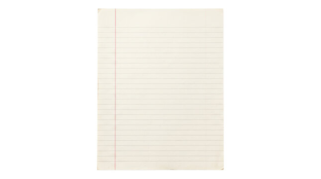 Blank notebook paper with lines and margin.