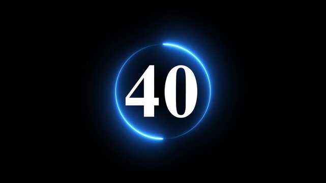 45 seconds countdown timer with a blue glowing circle on a dark background.