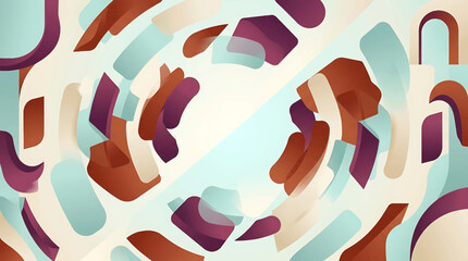 Abstract artistic background with colorful organic shapes and fluid brush strokes in pastel tones. © Tini