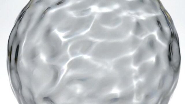 Floating Abstract Orb with Ripple Surface on White Background Premium Minimal Banner