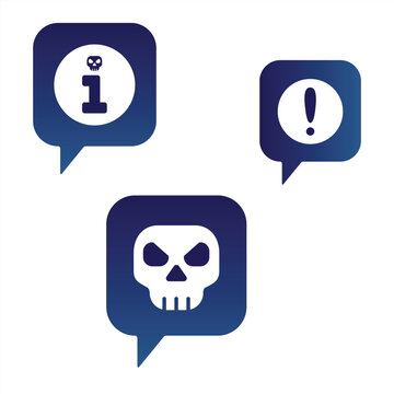 Netiquette and Cyber Security Alert System Icon Set