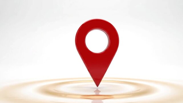 Minimal Map Pin with Soft Light Ripple on White Background Modern Navigation Banner