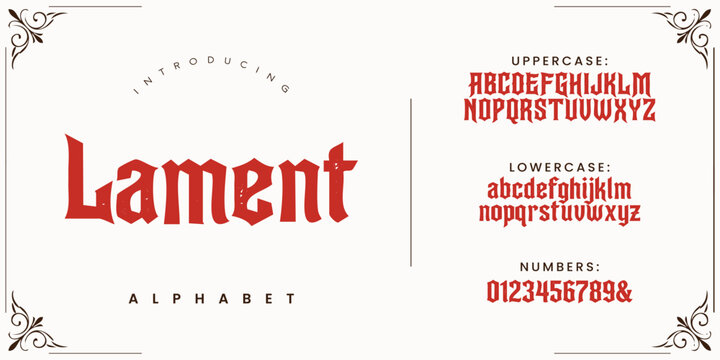 Lament Traditional Gothic Font for Historical Projects and Classic Book Title Design Layouts
