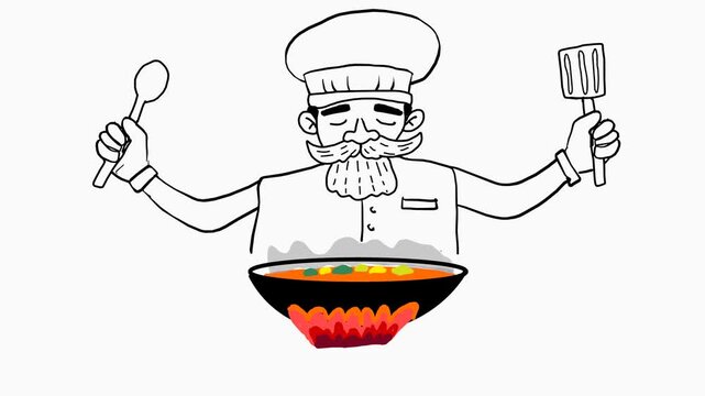 chef holding a pan