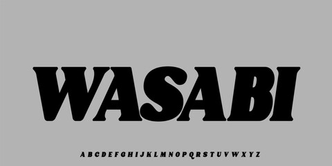 Fototapeta premium Wasabi Font, Modern bold display font with strong fashion energy, perfect for branding, logos, and headlines. Vector illustration