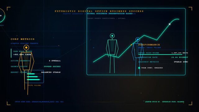 Futuristic Data Analysis Interface Display.
