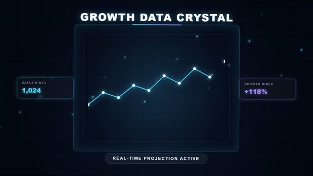 Growth data crystal graph display.