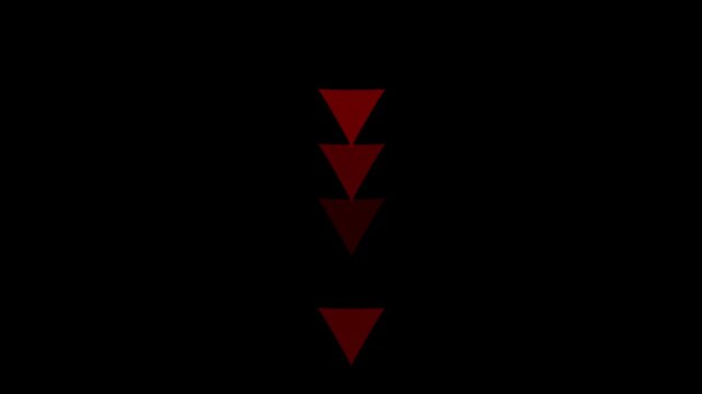 five Neon red Downward Arrows Stacked on Black Background Animation Downward Arrow Arrow Green Arrow Neon Arrow. DirecDown Arrow Animation with Dynamic Motion for User Interface and Web Design.