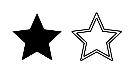 Obraz premium Black and outline star shape symbols with minimalist, geometric