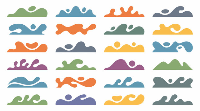 Abstract Wave Shapes Collection: Organic Forms in Vibrant Colors