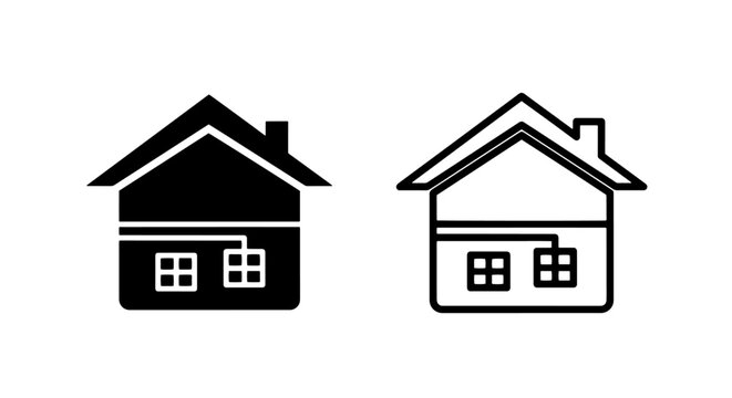 Residential house structure interior architecture icon set