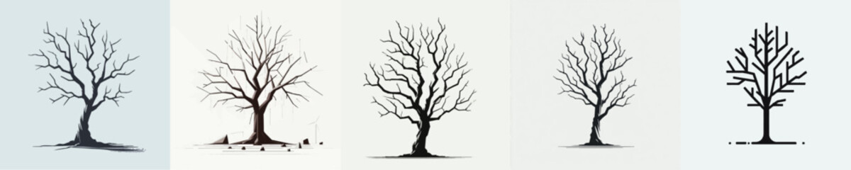 Fototapeta premium Dead Tree Vector Illustration