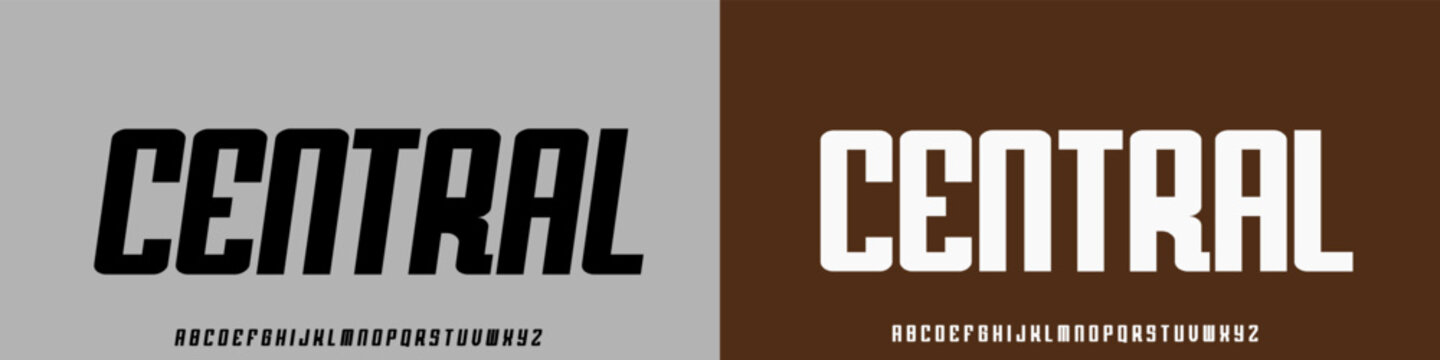 Condensed Vector Fonts. Alphabet of sans serif font with modern typography. bold and tall vector font