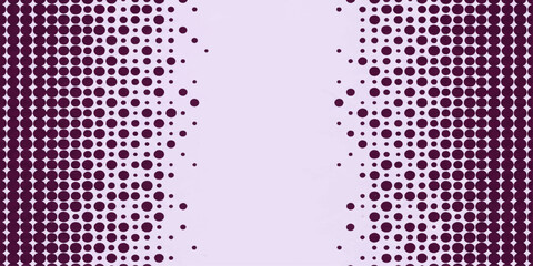 An abstract pattern of graduating dots in shades of deep purple and soft lavender creates a striking visual effect, symbolizing transition and digital art. © MUSCLE
