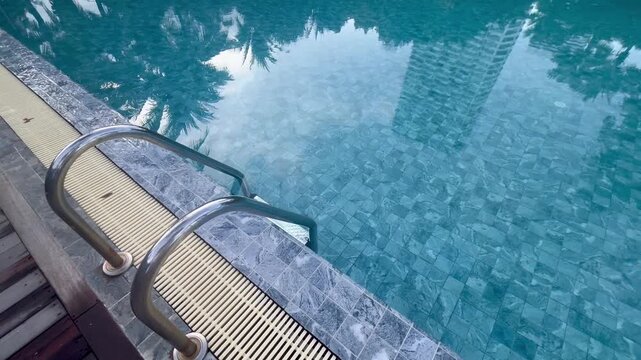 Blue water in the swimming pool