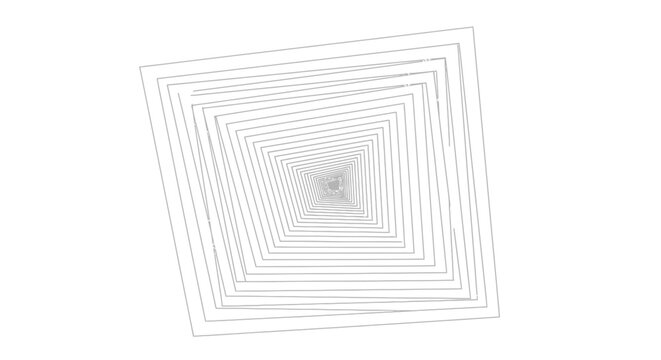 Abstract geometric background with concentric squares forming a perspective tunnel effect, minimalist design.
