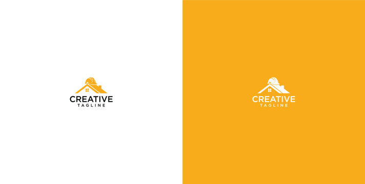 Modern and minimalist creative logo design featuring a house symbol integrated with a abstract human figure silhouette
