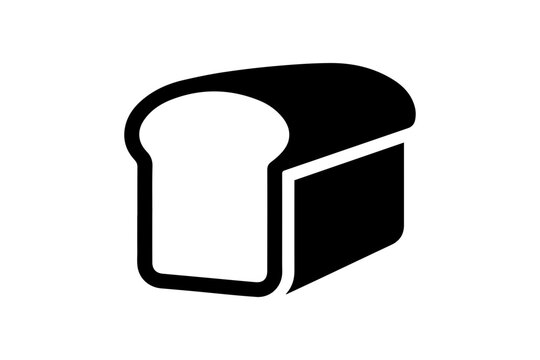 Simple black icon of a slice bread Vector, illustration