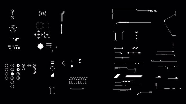 Futuristic HUD interface elements for digital technology projects.