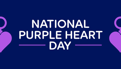 Fototapeta premium National purple heart day background template with purple hearts