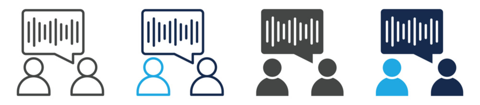 indirect speech icon sheet multiple concept