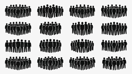 Silhouetted Crowd of Uniformed Figures. © Raden