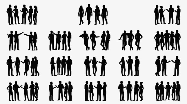 Silhouetted Group Activities Silhouettes.