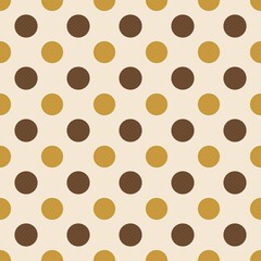 Autumn Polka Dot Seamless Pattern in Brown and Mustard  © Shizuki